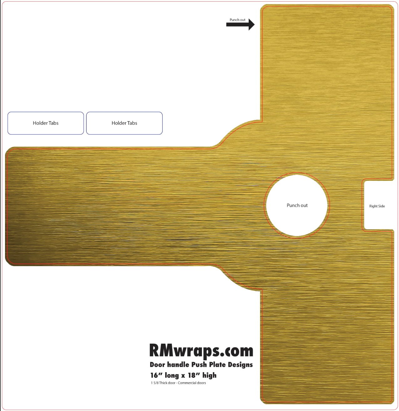 Brushed Gold - Decorative Push Plate Wraps